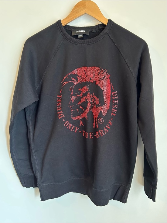 Diesel Other - Diesel Only The Brave Mohawk Logo Crewneck Sweatshirt Black Red Men's Small S
